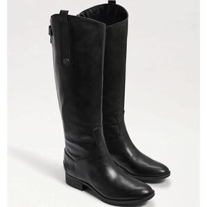 SAM EDELMAN Penny Black Leather Riding Boot Size 8.5M